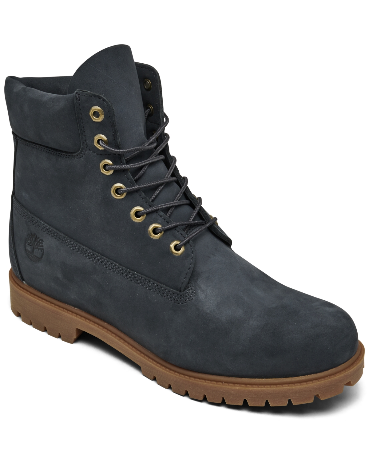 Shop Timberland Men's Premium Water-resistant Boots From Finish Line In Dark Blue Nubuck