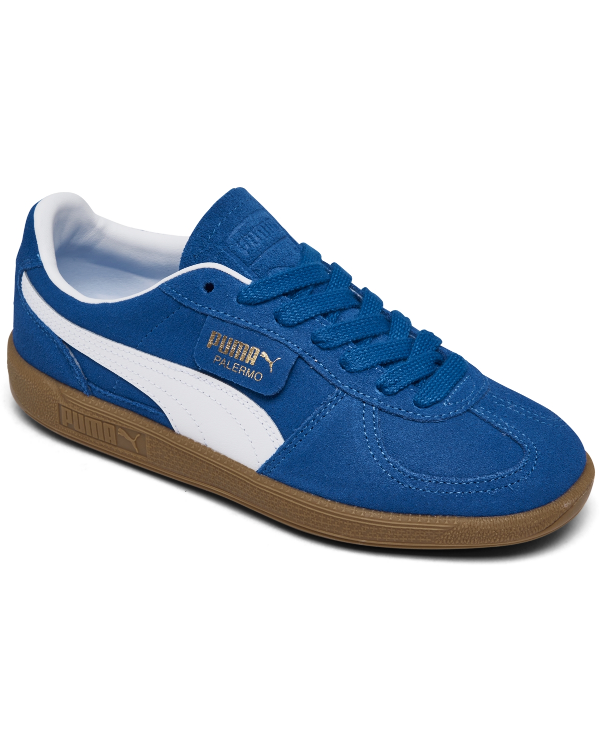 Puma Big Kids Palermo Casual Sneakers From Finish Line In Blue,white