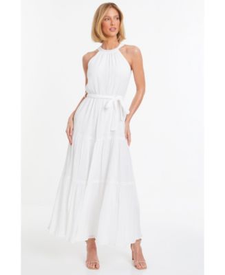 QUIZ Women's Tiered Halter Neck Maxi Dress - Macy's