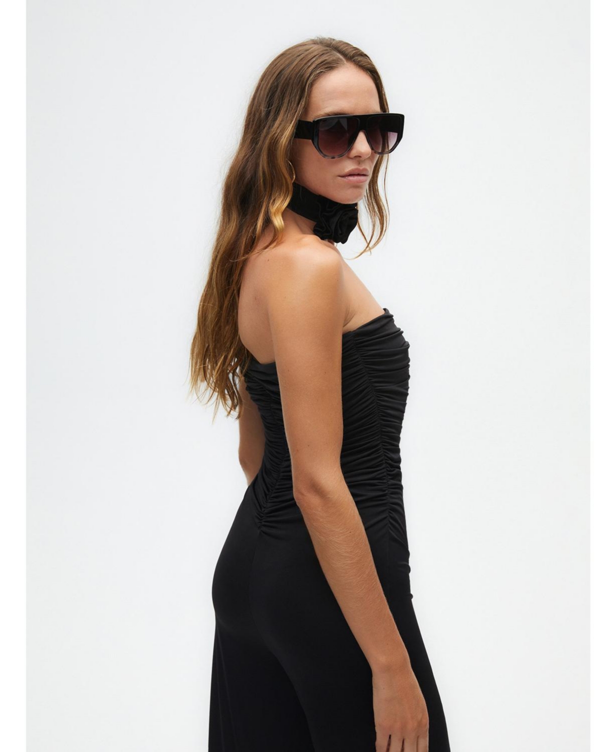 Women's Strapless Draped Jumpsuit