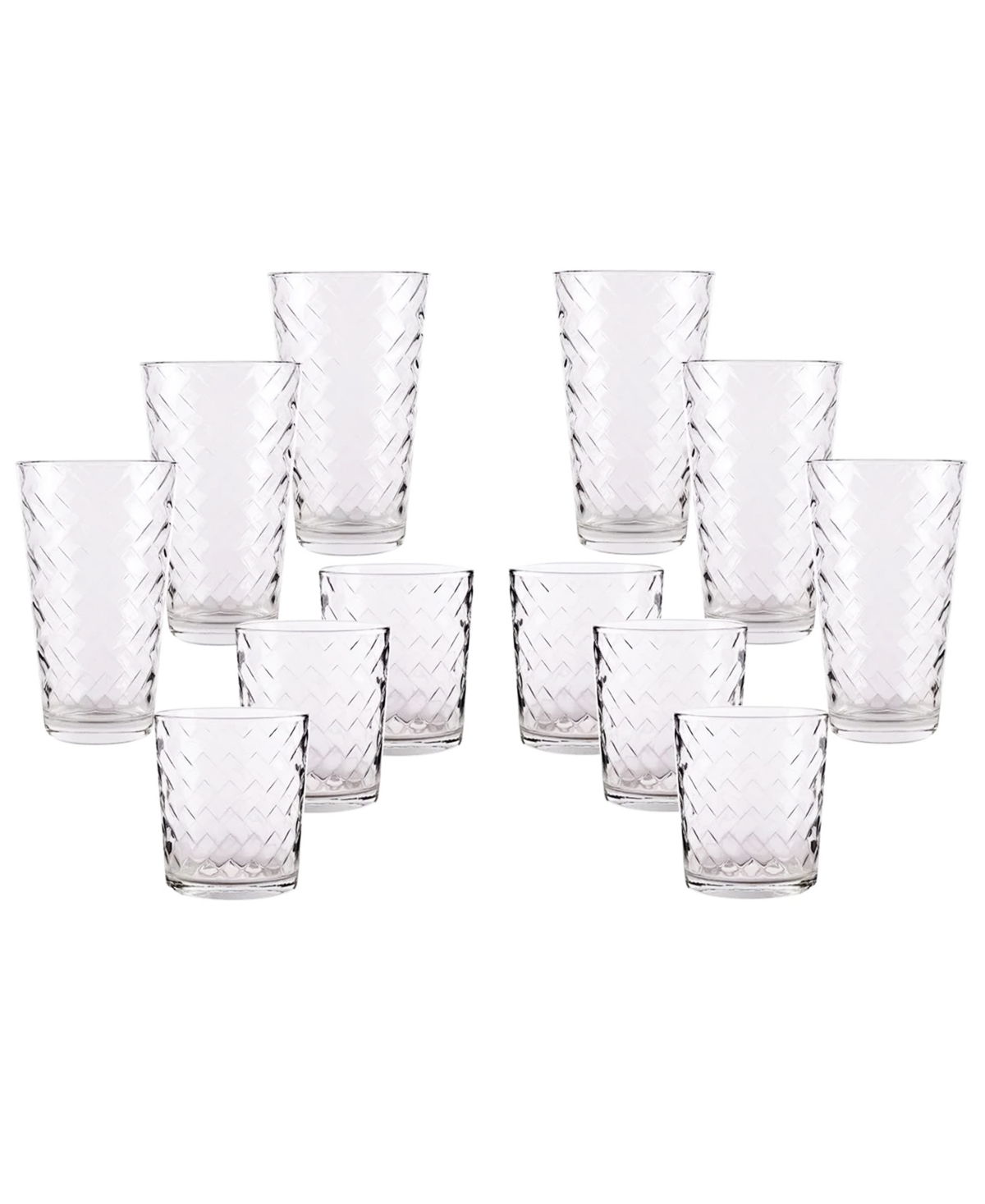 Circleware Chevron 12 Pc . Entertaining Set In Clear