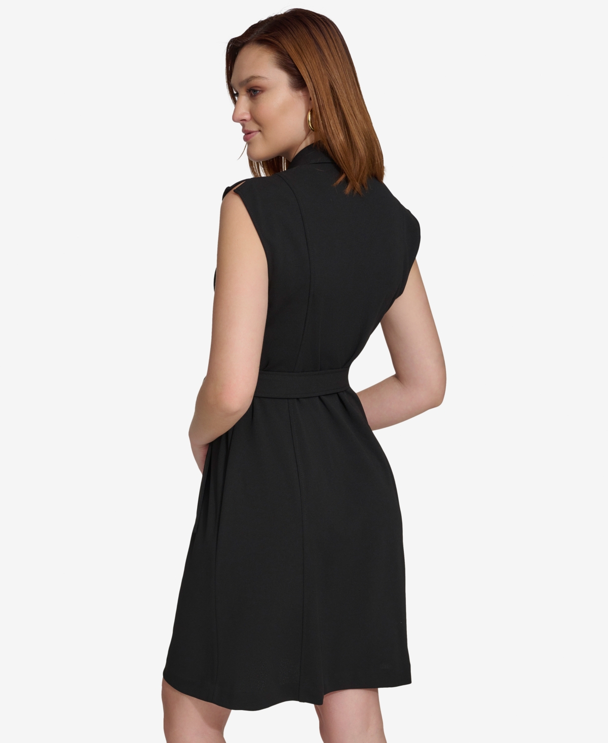 Shop Calvin Klein Women's Sleeveless Blazer Dress In Black