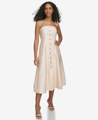 Calvin Klein Women's Button-Front Sleeveless Midi Dress - Macy's