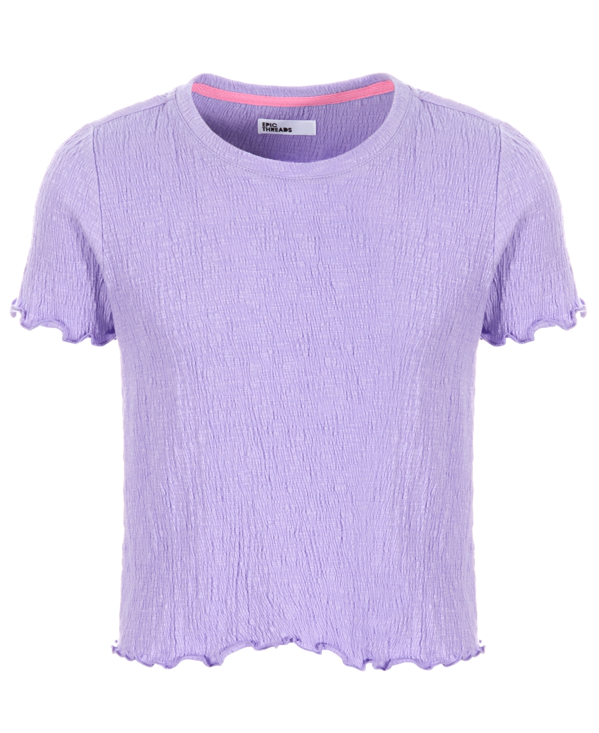 Shop Epic Threads Big Girls Solid-color Textured T-shirt, Created For Macy's In Sand Verbena