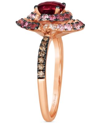Chocolatier&reg; Multi-Gemstone (2-1/2 ct. t.w.) & Chocolate Diamond (1/5 ct. t.w.) Statement Ring in 14k Rose Gold
