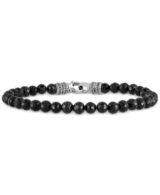 Black Spinel Beaded Bracelet in Sterling Silver, Created for Macy's