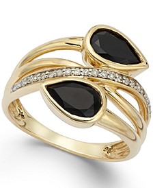 Onyx (1-3/8 ct. t.w.) and Diamond (1/10 ct. t.w.) Ring in 14k Gold