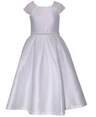 Bonnie Jean Big Girls Short Sleeve Beaded Communion Dress Macy s