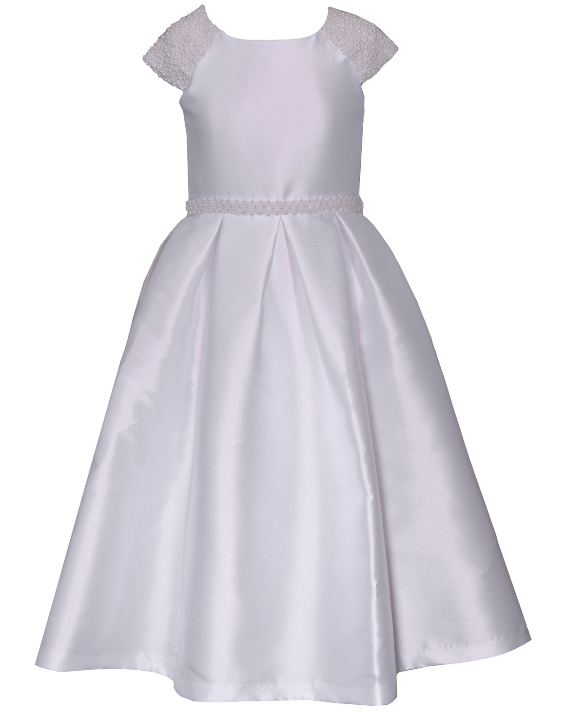 Shop Bonnie Jean Big Girls Short Sleeve Beaded Communion Dress In Wht