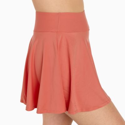 Women's High Waisted Chlorine Resistant Flowy Swim Skort With Attached Shorts