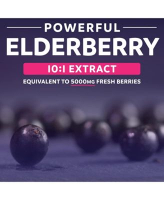 Elderberry Capsules - 10:1 Extract Equals 5,000mg of Fresh Elderberries for Immune Support, Allergy, Sinus Relief | 60ct