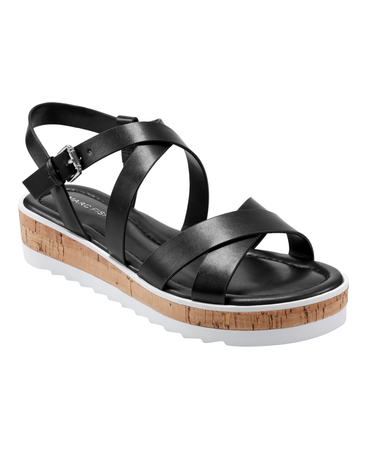 Shop Marc Fisher Women's Goal Open-toe Strappy Casual Sandals In Black