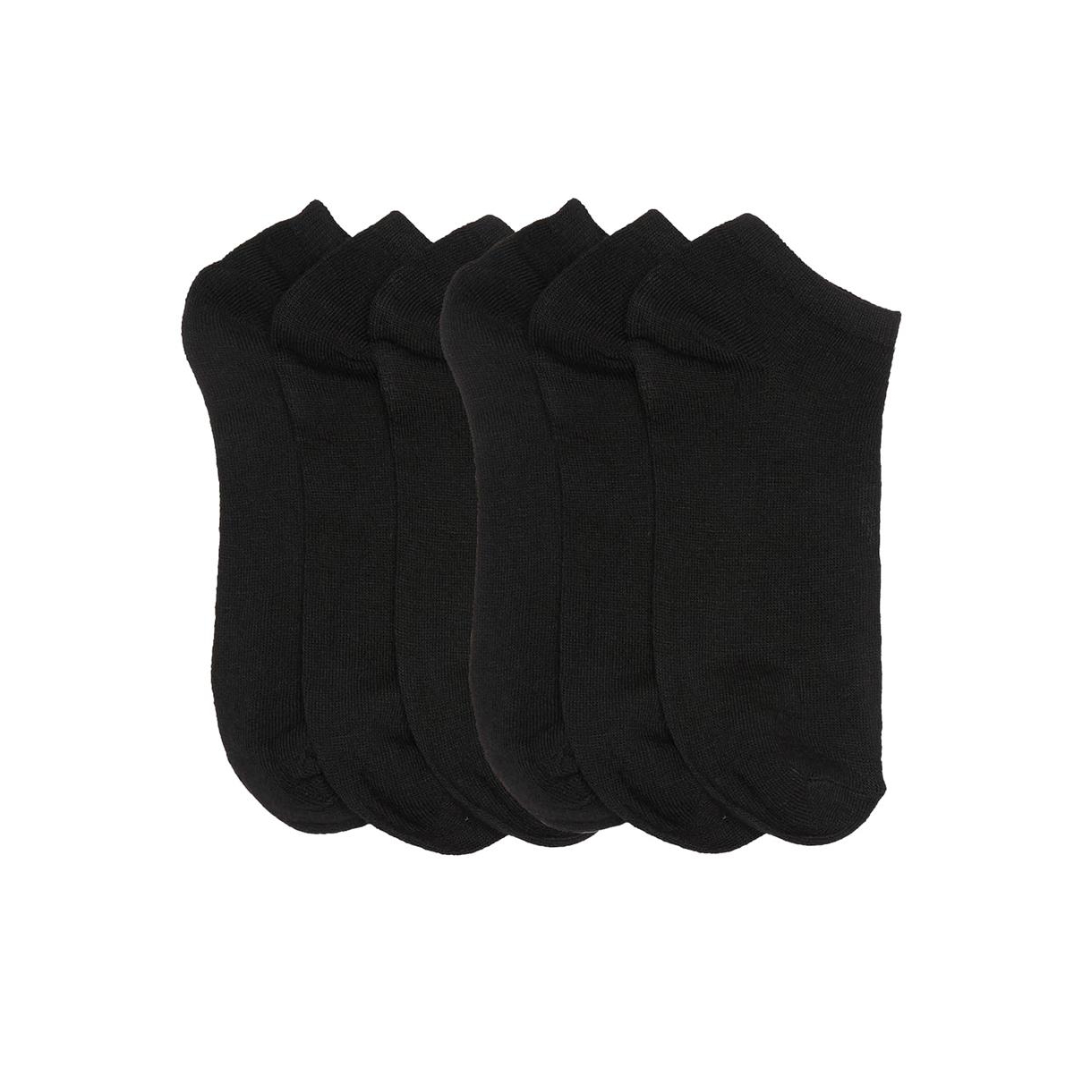 Stems Basic Breathable No Show Socks Six Pack In Black