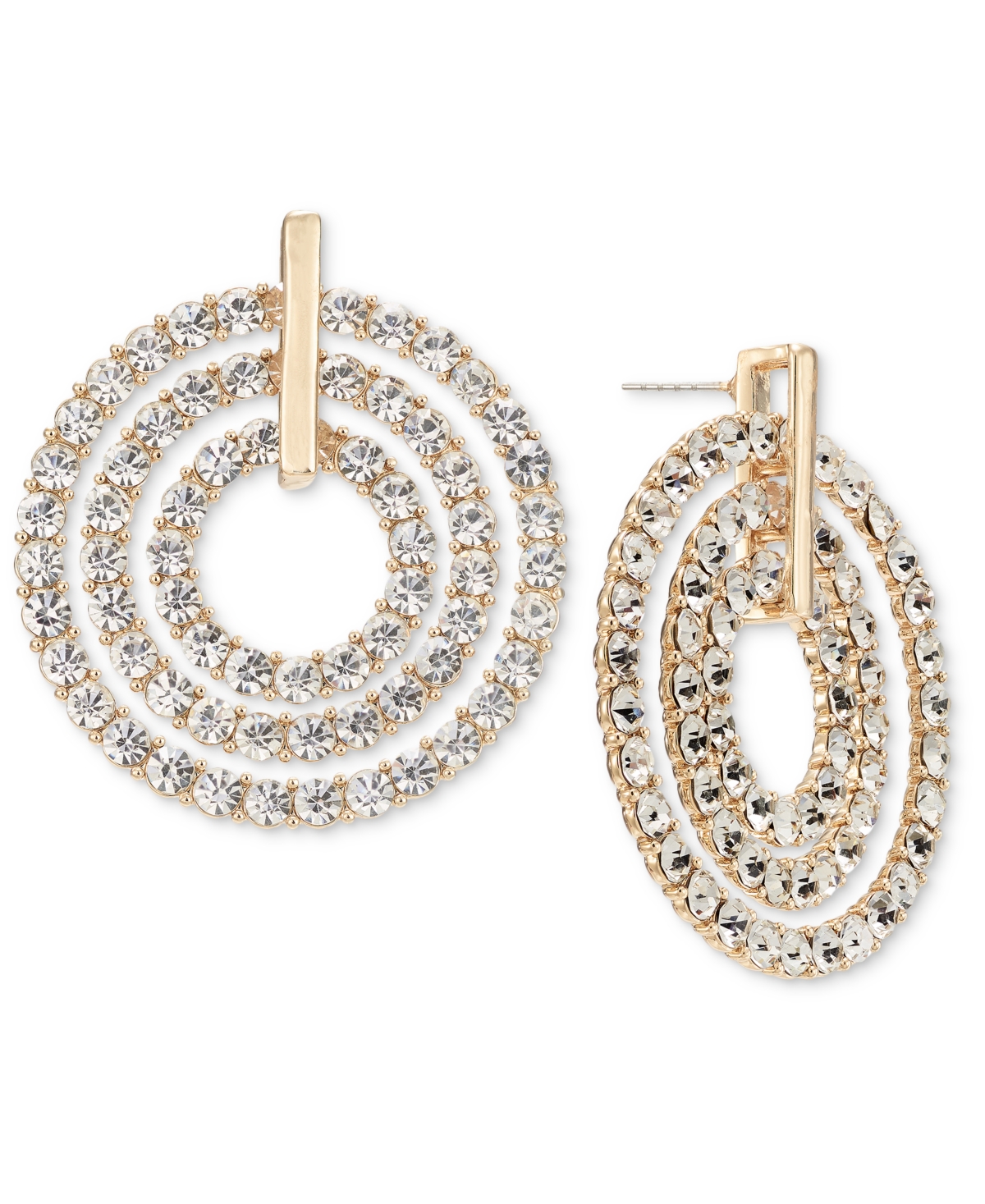Shop Inc International Concepts Color Pave Orbital Drop Earrings, Created For Macy's In Gold