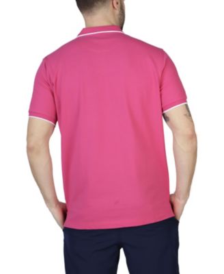 Men's Pique Zipper Polo Shirt with Tipping