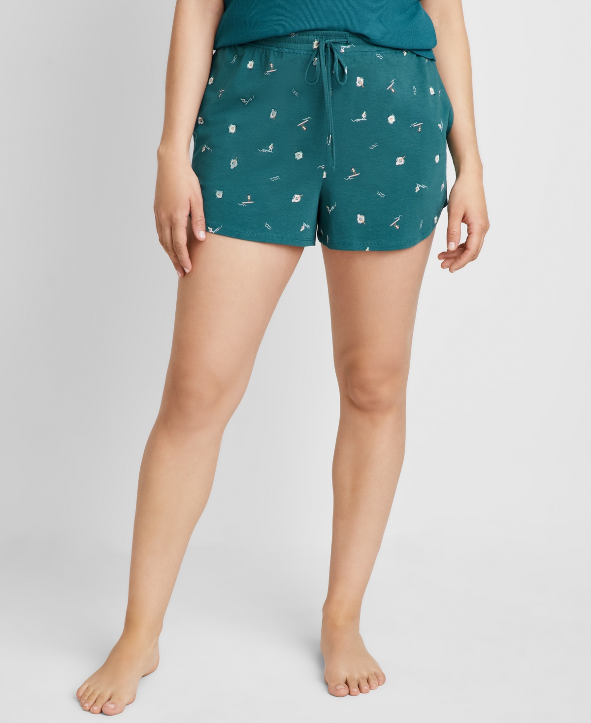 Shop State Of Day Women's Printed Knit Sleep Shorts Xs-3x, Created For Macy's In Surfer Girl