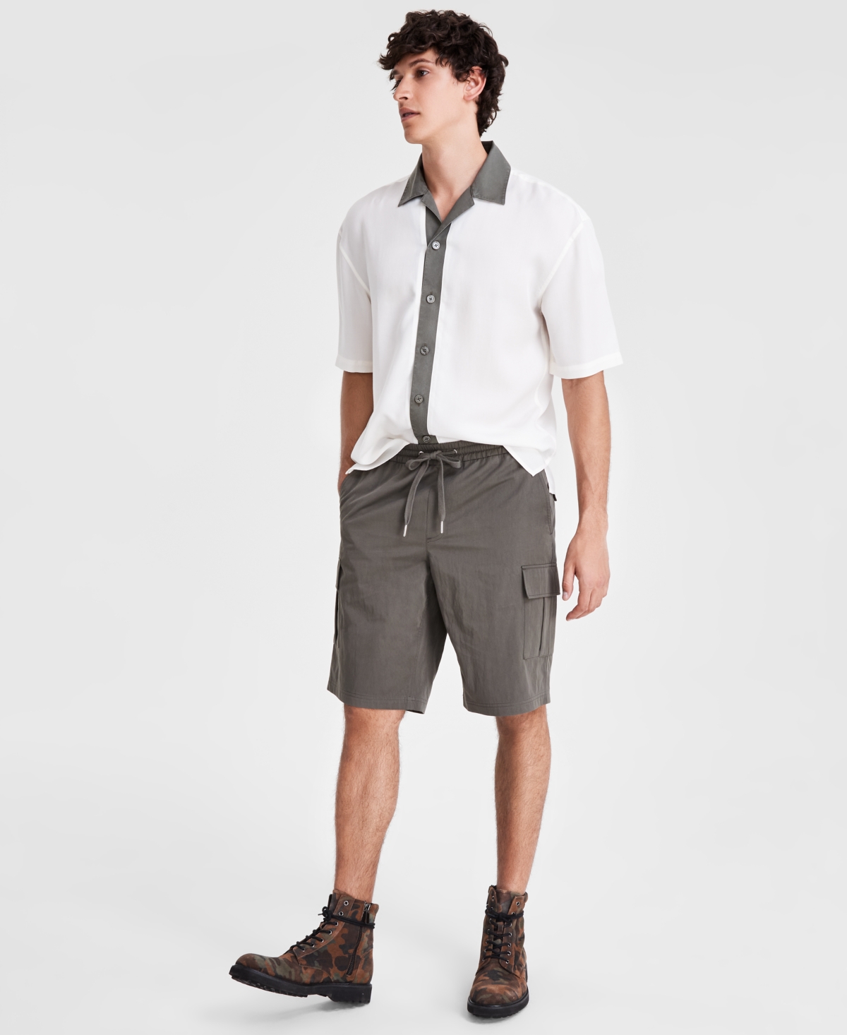 Shop Inc International Concepts Men's Marco Cargo Shorts, Created For Macy's In Olive Twist