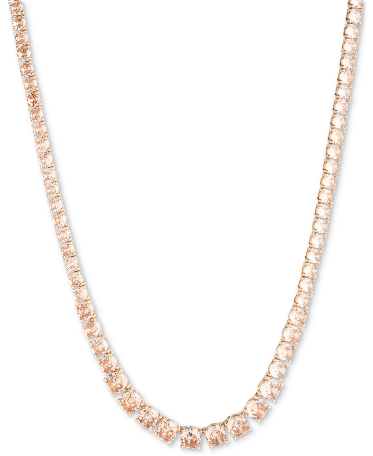 Gold-Tone Champagne Stone Collar Necklace, 16" + 3" extender - Champagne