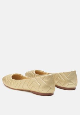Womens Janice Quilted Ballerina Flats