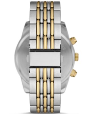 Men's Three Hand 2T Silver-Tone, Gold-Tone Alloy Watch 42mm Gift Set