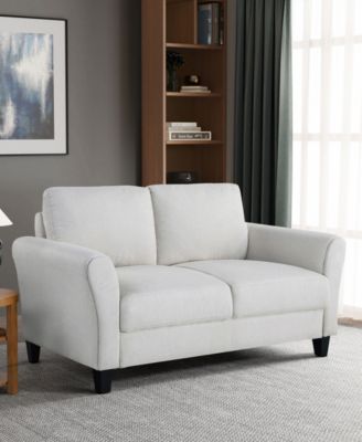 Lifestyle Solutions 57.9" Microfiber Wilshire Loveseat With Rolled Arms ...