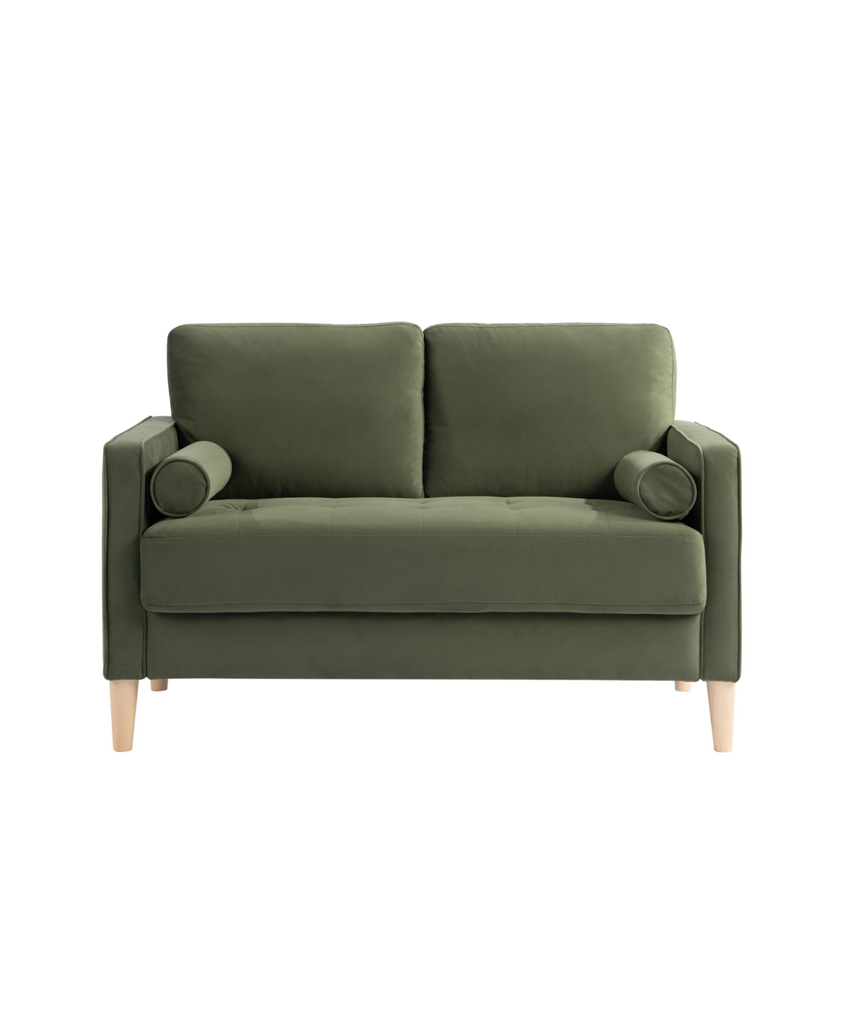 Lifestyle Solutions 51.6" Polyester Lillith Loveseat With Track Arms In Olive