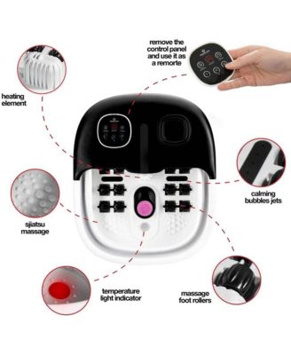 Foot Spa with Heat and Massage and Jets Includes A Remote Control A Pumice Stone Collapsible Massager with Bubbles and Vibration