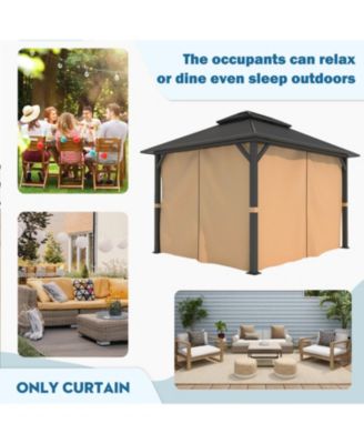 10' x 10' Gazebo Curtain Set Protecting Privacy Side Walls 4 Panels