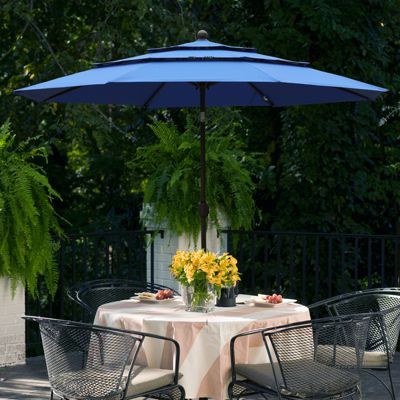 Garden Market Umbrella - 10 FT x 8.3 FT Outdoor Patio Umbrella Round