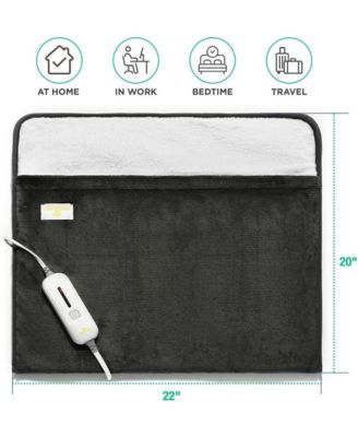 Foot Warmer Electric Heated Foot Warmer - Extra Large Foot Heating Pad for Bed, Office, Under Desk,- 3 Temperature Settings, Auto Shut Off, Machine Washable - Flannel Grey