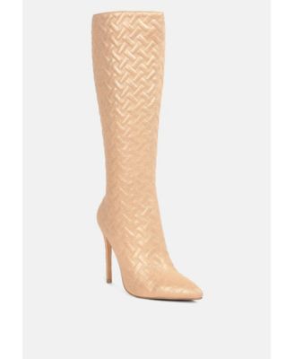 Tinkles Embossed High Heeled Calf Boots