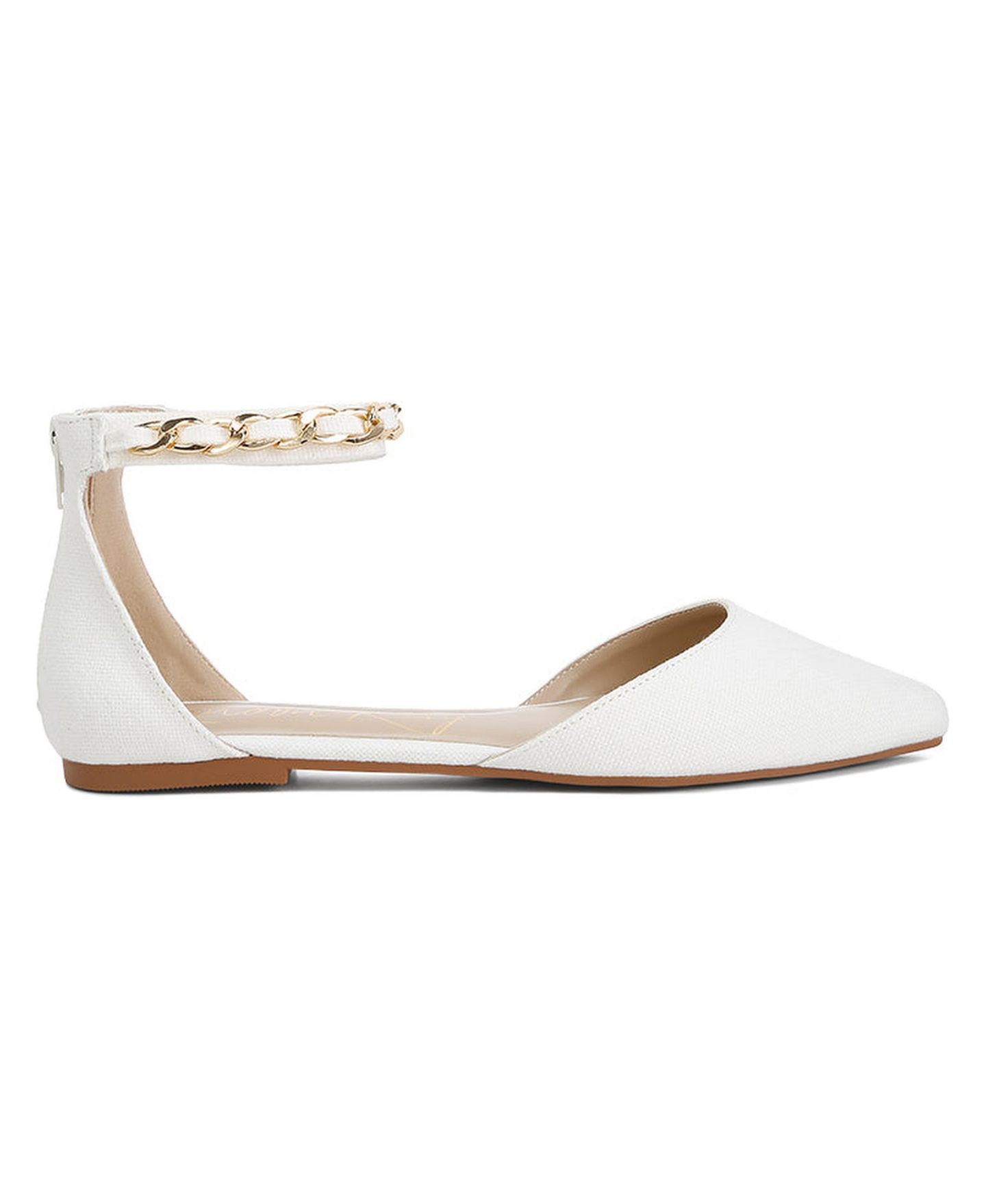 Женские сандалии London Rag Buqisi Chain Embellished Flat s, цвет: Белый — фото 1