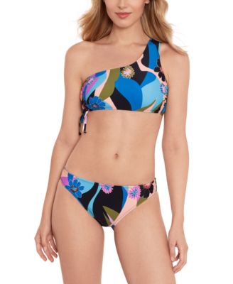 Shop Salt + Cove Salt Cove Womens Blooming Wave One Shoulder Bikini Top Hipster Bottoms Created For Macys In Multi