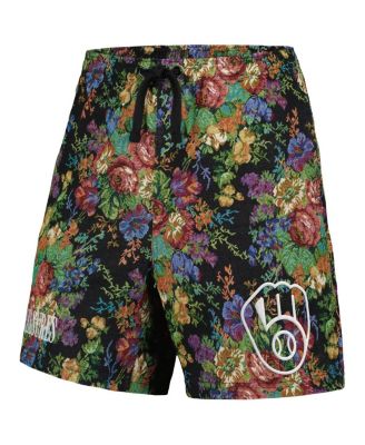 Men's Black Milwaukee Brewers Floral Shorts