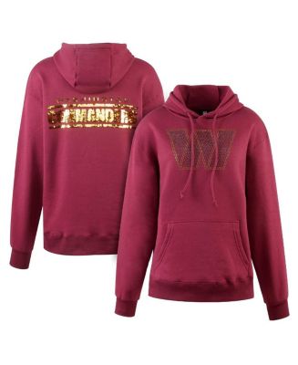 Women's Cuce Burgundy Washington Commanders Rhinestone Logo Wordmark ...