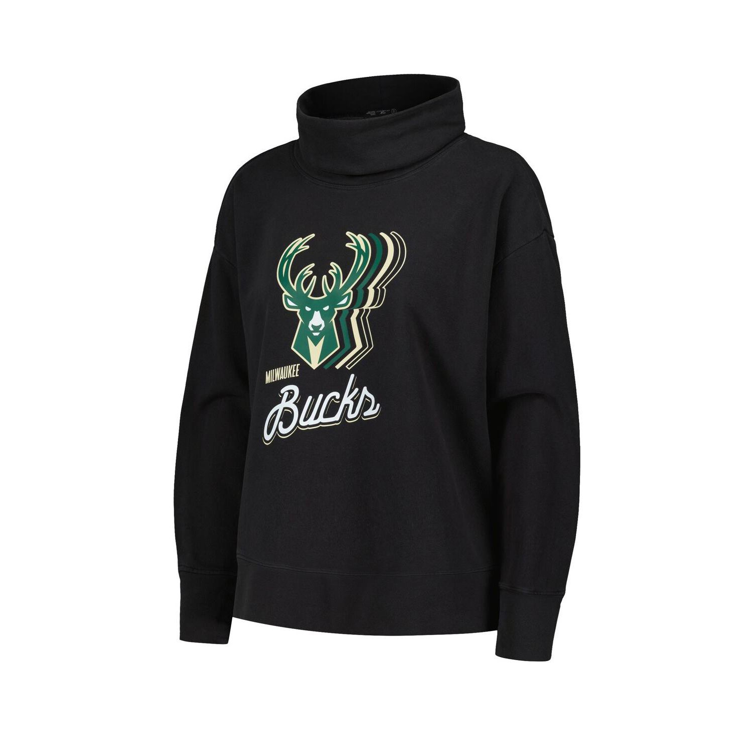 Women's Black Milwaukee Bucks Sunset Pullover Sweatshirt