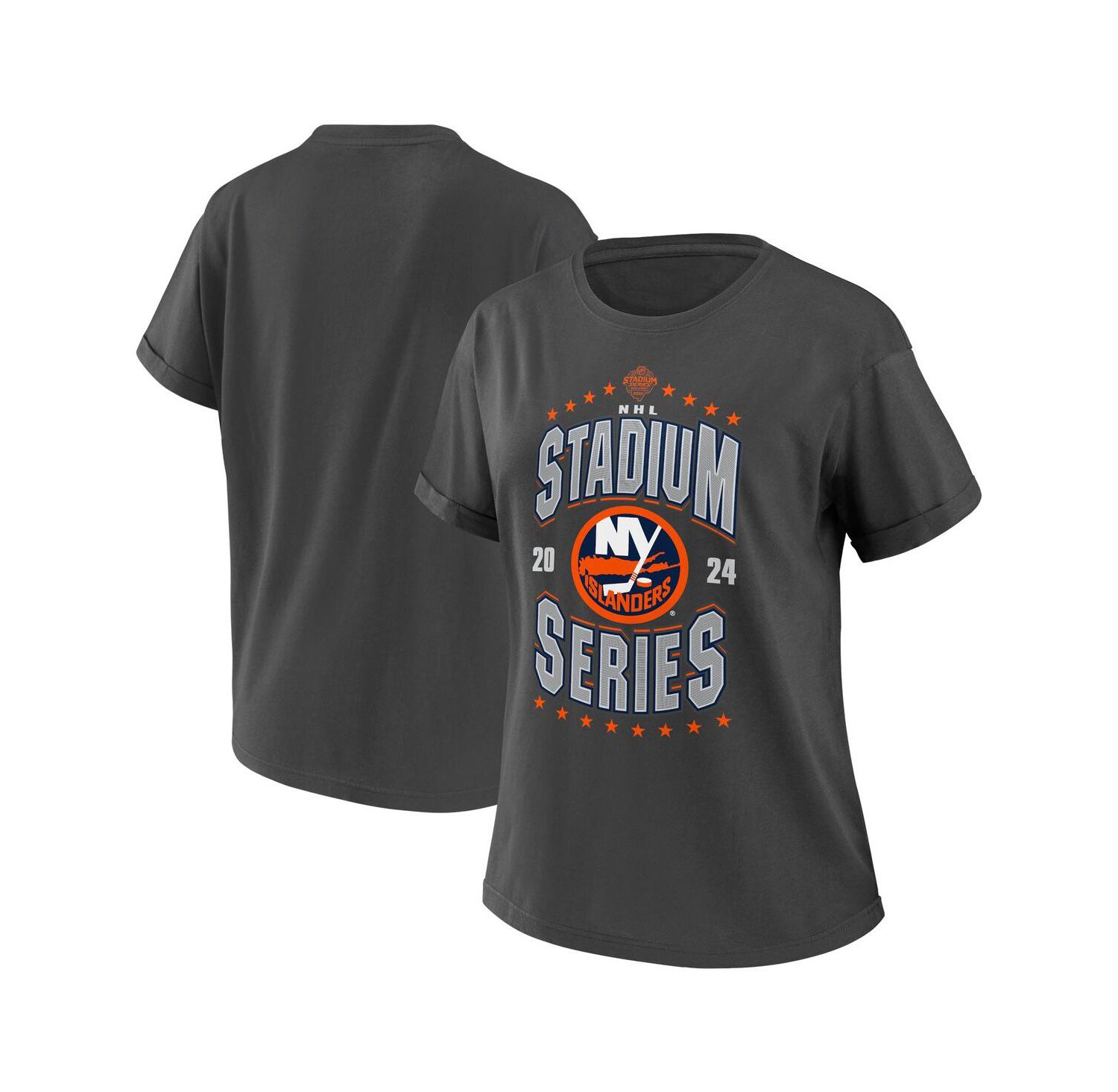 Women's Charcoal New York Islanders 2024 NHL Stadium Series Boyfriend T-shirt