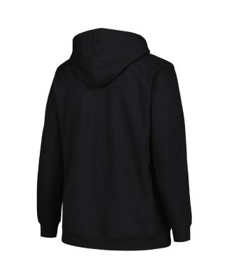 Women's Black Iowa Hawkeyes Plus Size Heart & Soul Notch Neck Pullover Hoodie