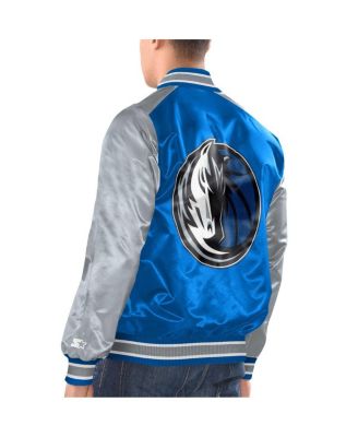 Men's Blue Dallas Mavericks Renegade Satin Full-Snap Varsity Jacket