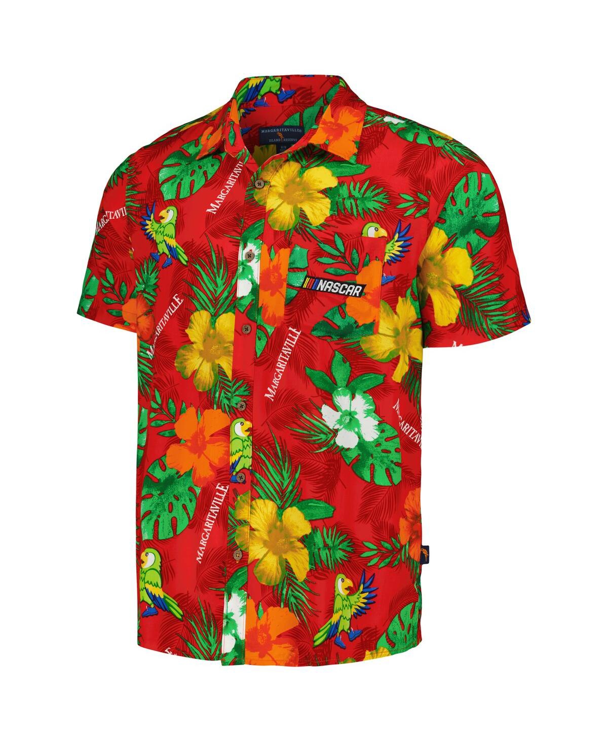 Shop Margaritaville Men's  Red Nascar Island Life Floral Party Full-button Shirt