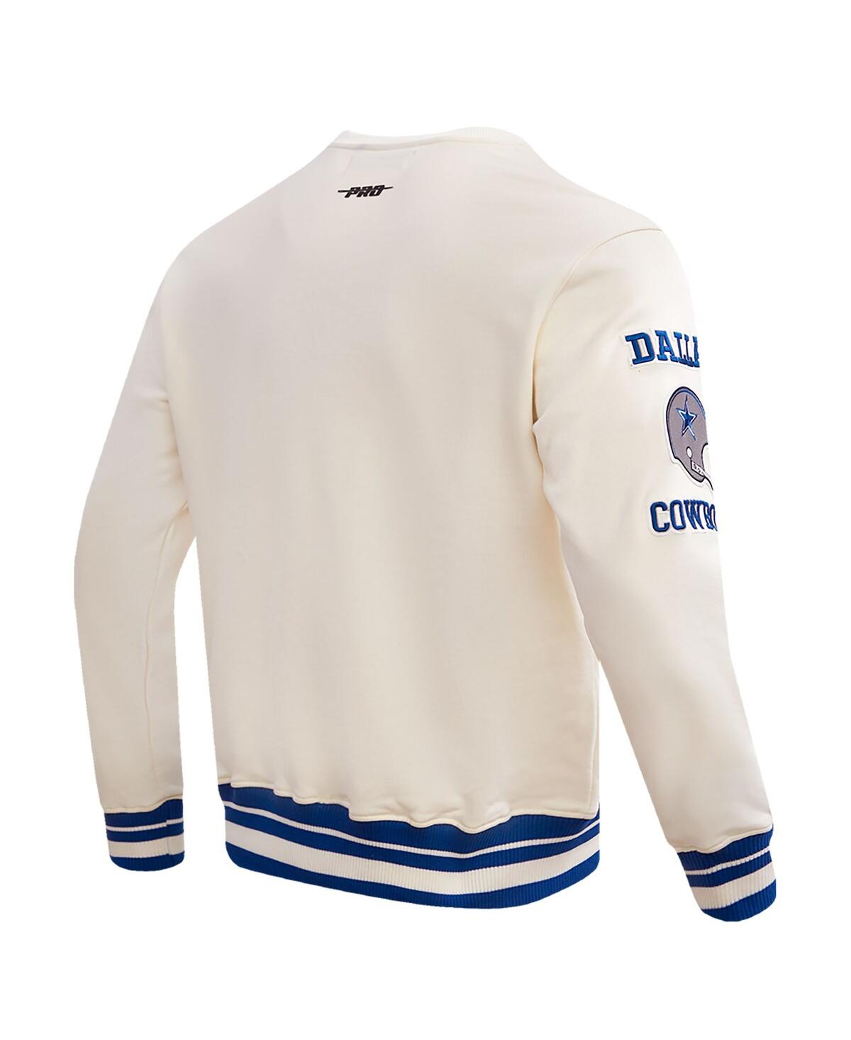 Shop Pro Standard Men's  Cream Dallas Cowboys Retro Classics Fleece Pullover Sweatshirt