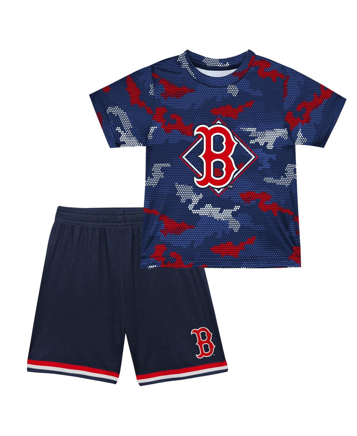 Outerstuff Babies' Toddler Boys And Girls  Navy Boston Red Sox Field Ball T-shirt And Shorts Set