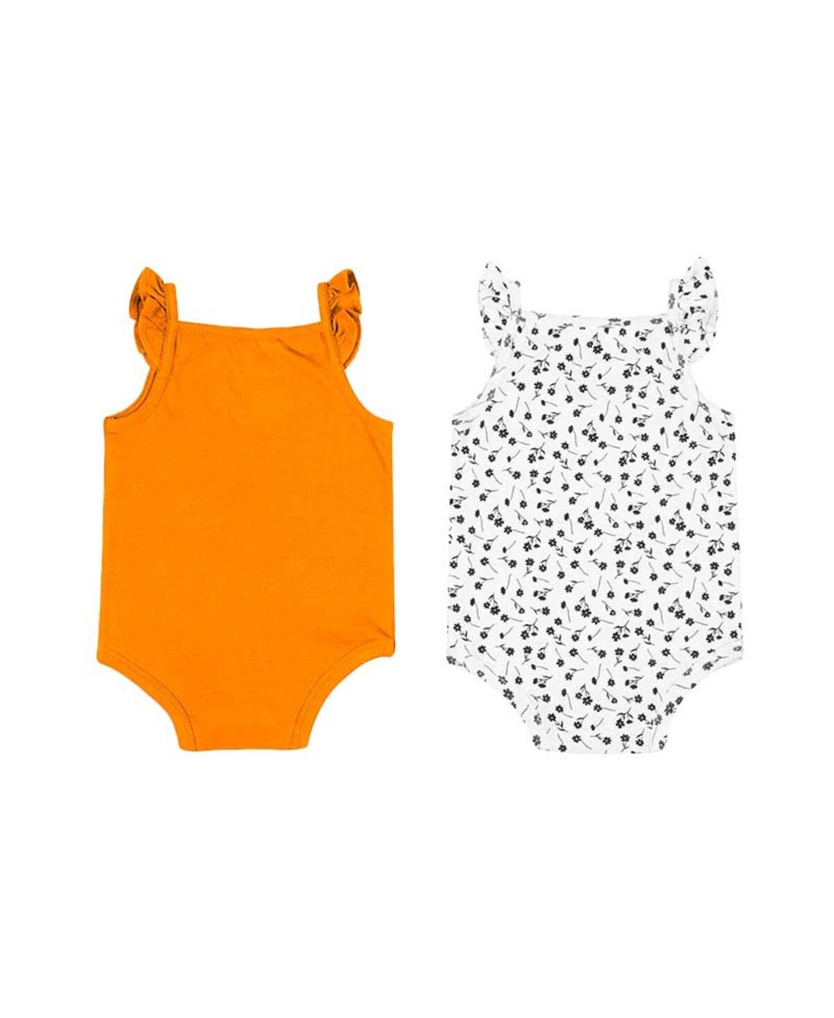 Shop Colosseum Baby Girls  Tennessee Orange, White Tennessee Volunteers Two-pack Hopper Ruffle Bodysuit Se In Tennessee Orange,white