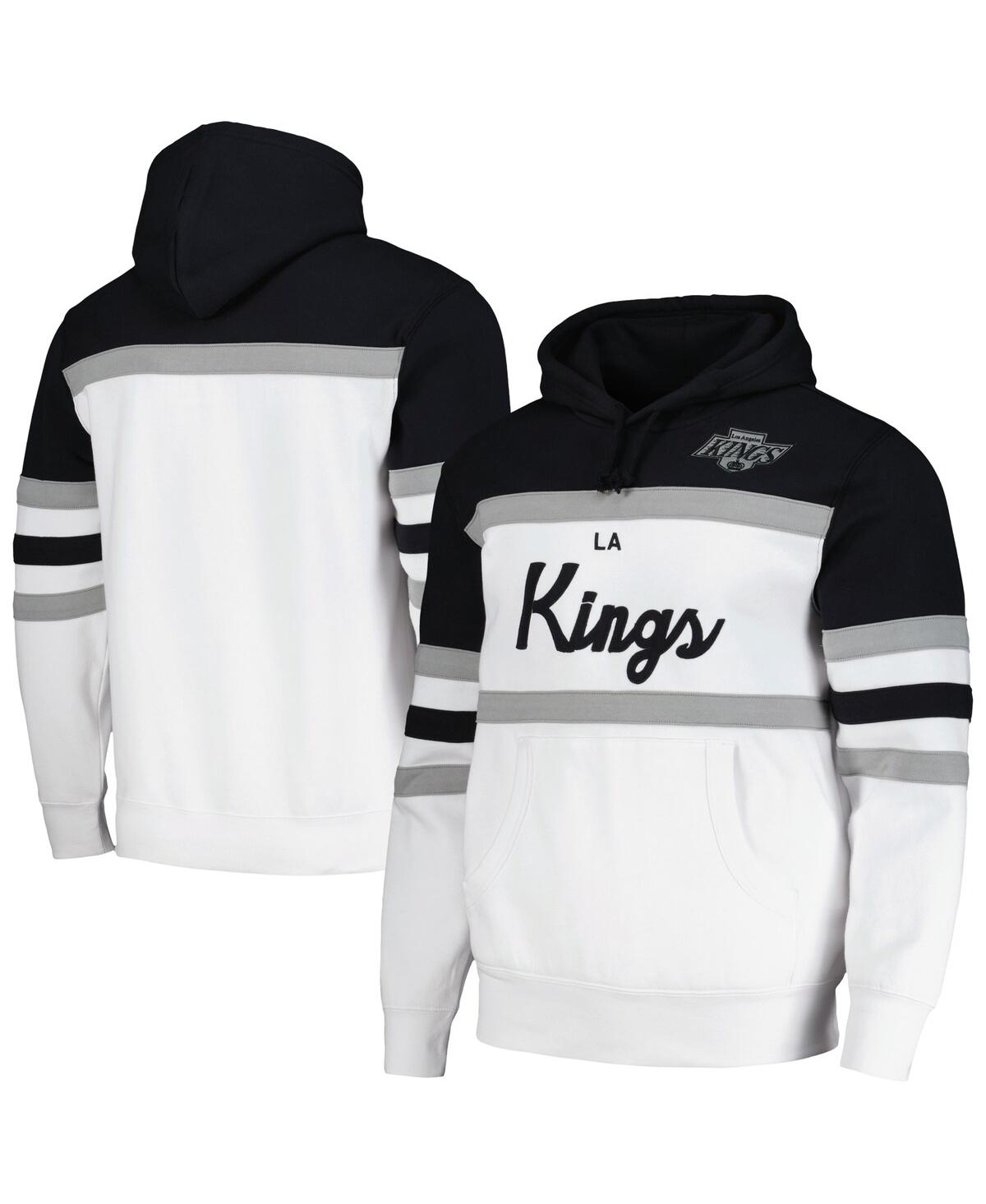 Mitchell & Ness Men's  White, Black Los Angeles Kings Head Coach Pullover Hoodie In White,black