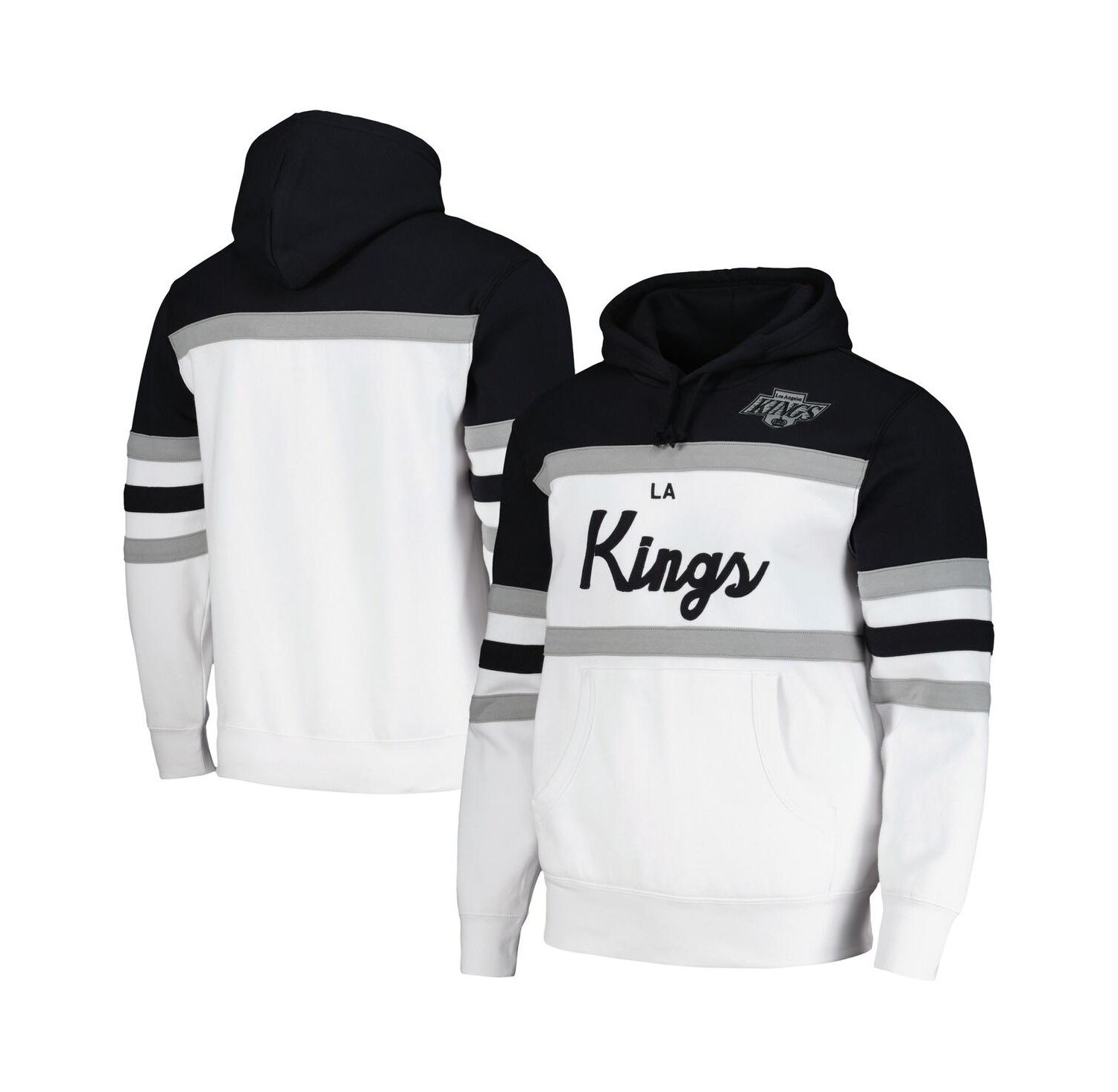 Men's White, Black Los Angeles Kings Head Coach Pullover Hoodie