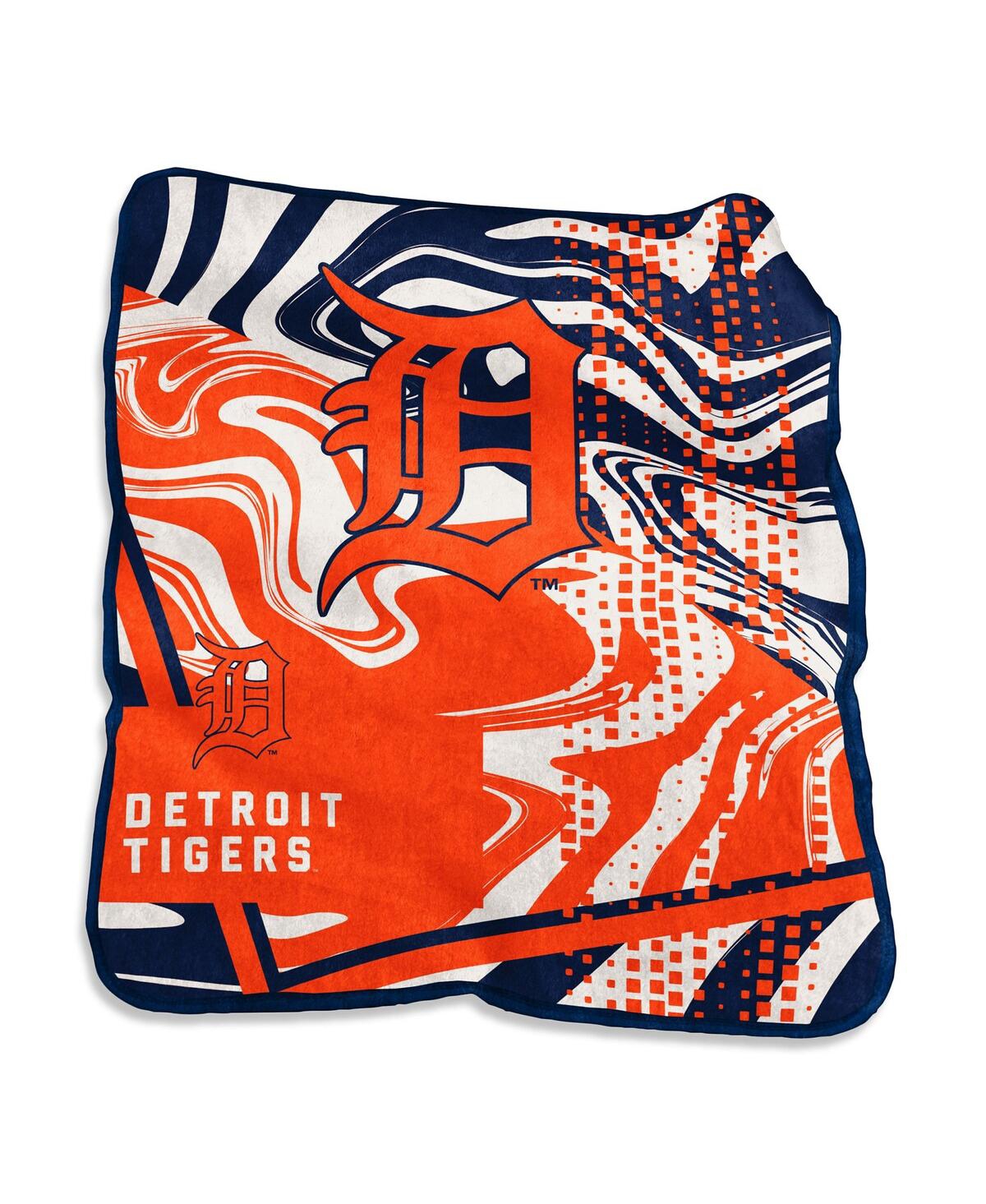 Logo Brands Detroit Tigers 50" X 60" Swirl Raschel Throw Blanket In Multi
