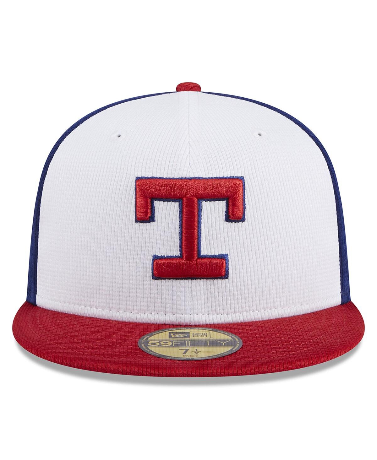 NEW ERA MEN'S NEW ERA WHITE TEXAS RANGERS 2024 BATTING PRACTICE 59FIFTY FITTED HAT 