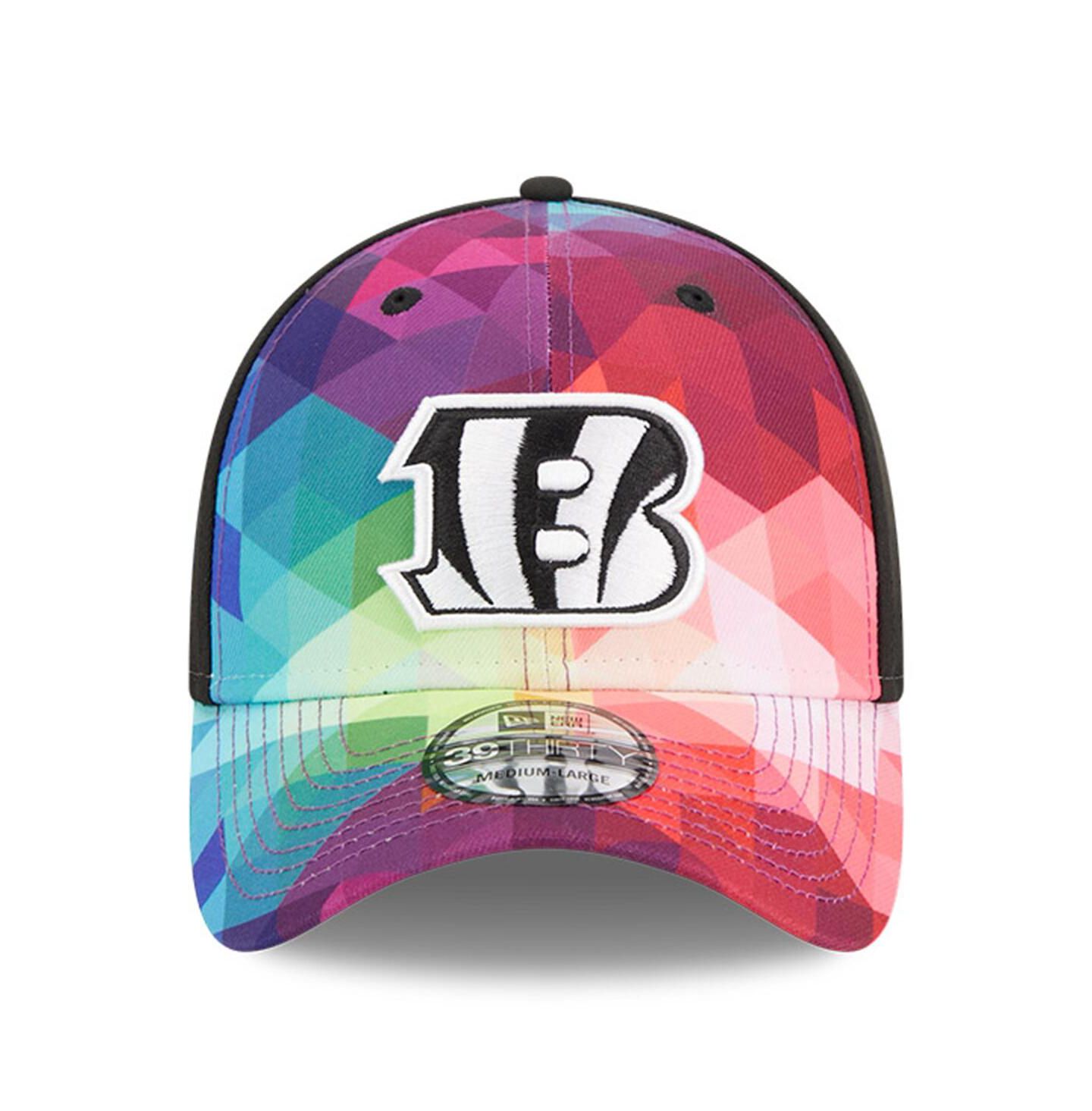 Мужская кепка New Era Pink Cincinnati Bengals 2023 NFL Crucial Catch 39THIRTY Flex Hat — фото 2