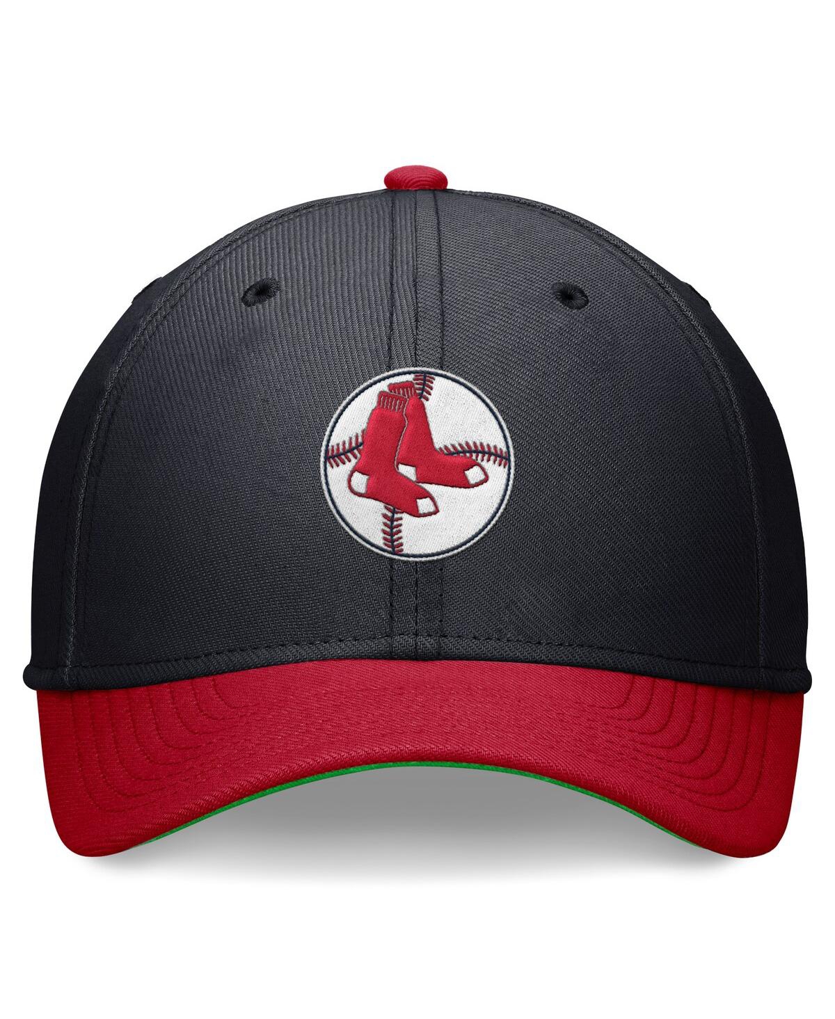 Shop Nike Men's  Navy, Red Boston Red Sox Cooperstown Collection Rewind Swooshflex Performance Hat In Navy,red