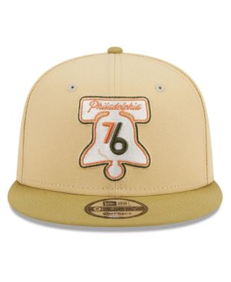 Men's Khaki, Tan Philadelphia 76ers Green Collection 9FIFTY Snapback Hat